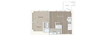 1 bed 1 bath floor plan U at Trove Apartments, Virginia