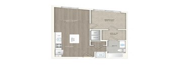 1 bed 1 bath floor plan sat Trove Apartments, Arlington, Virginia