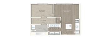 1 bed 1 bath floor plan L at Trove Apartments, Arlington, Virginia