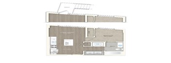 1 bed 1 bath floor plan R at Trove Apartments, Arlington, 22204