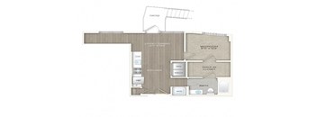 1 bed 1 bath floor plan M at Trove Apartments, Arlington