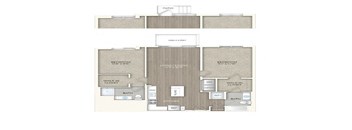 2 bed 2 bath floor plan A at Trove Apartments, Virginia, 22204