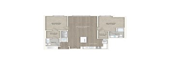 2 bed 2 bath floor plan Hat Trove Apartments, Arlington, VA