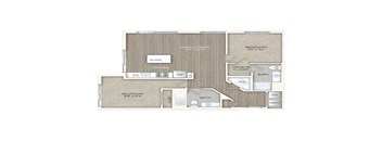 2 bed 2 bath floor plan Fat Trove Apartments, Virginia, 22204