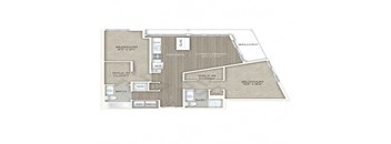 2 bed 2 bath floor plan Iat Trove Apartments, Arlington, 22204