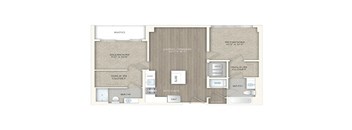 2 bed 2 bath floor plan K at Trove Apartments, Arlington