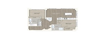 2 bed 2 bath floor plan Jat Trove Apartments, Arlington, Virginia