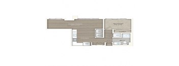 Studio 1 bath floor plan A at Trove Apartments, Arlington, 22204