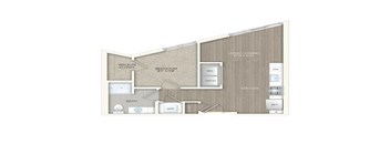 Studio 1 bath floor plan Dat Trove Apartments, Virginia, 22204