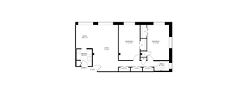 2 bedroom 1.5 bathroom floor plan at Wellington Apartments, Virginia, 22204