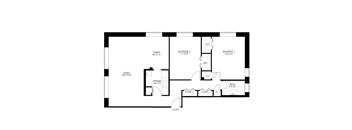 2 bedroom 1 bathroom floor plan A at Wellington Apartments, Arlington, VA