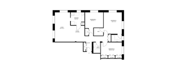 3 bedroom 2 bathroom Floor plan A at Wellington Apartments, Arlington