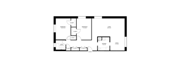 2 bedroom 1 bathroom floor plan B at Wellington Apartments, Arlington, 22204
