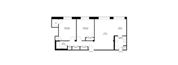 2 bedroom 1 bathroom floor plan E at Wellington Apartments, Virginia, 22204