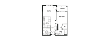 A floor plan of a house with a Master Bedroom, Kitchen, Great Room, Patio/Balcony, Foyer, and Bathroom.