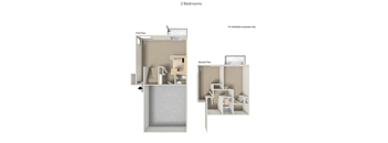 A diagram shows a two bedroom apartment layout.