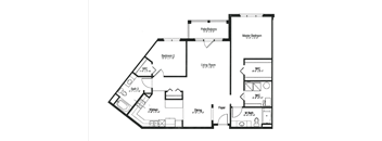 A black and white image of a house floor plan.