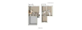 A diagram shows a floor plan of a 3 bedroom apartment.