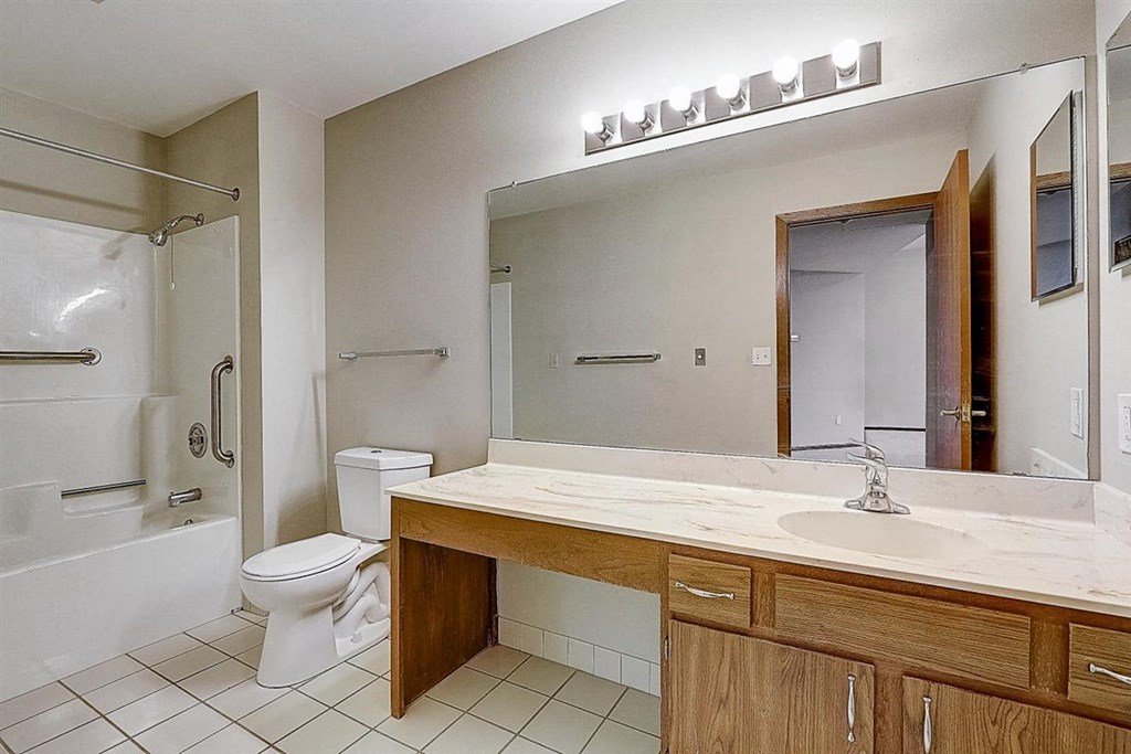 a bathroom with a sink toilet and a mirror