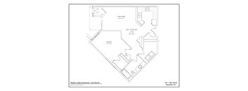 A floor plan for Madison & Main Apartments shows a living room, a dining room, and two bedrooms.