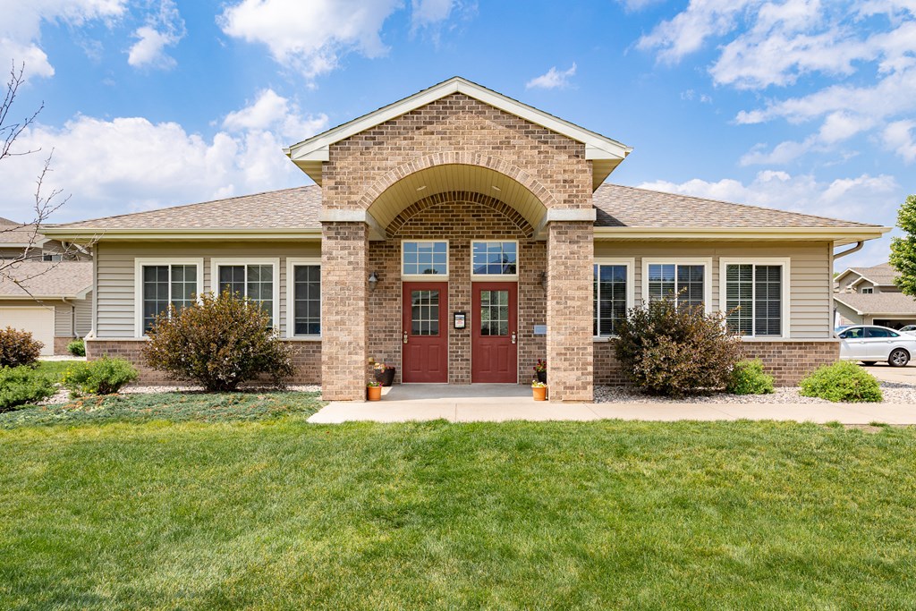 a home with a red door