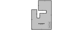 a floor plan of a room with a basement