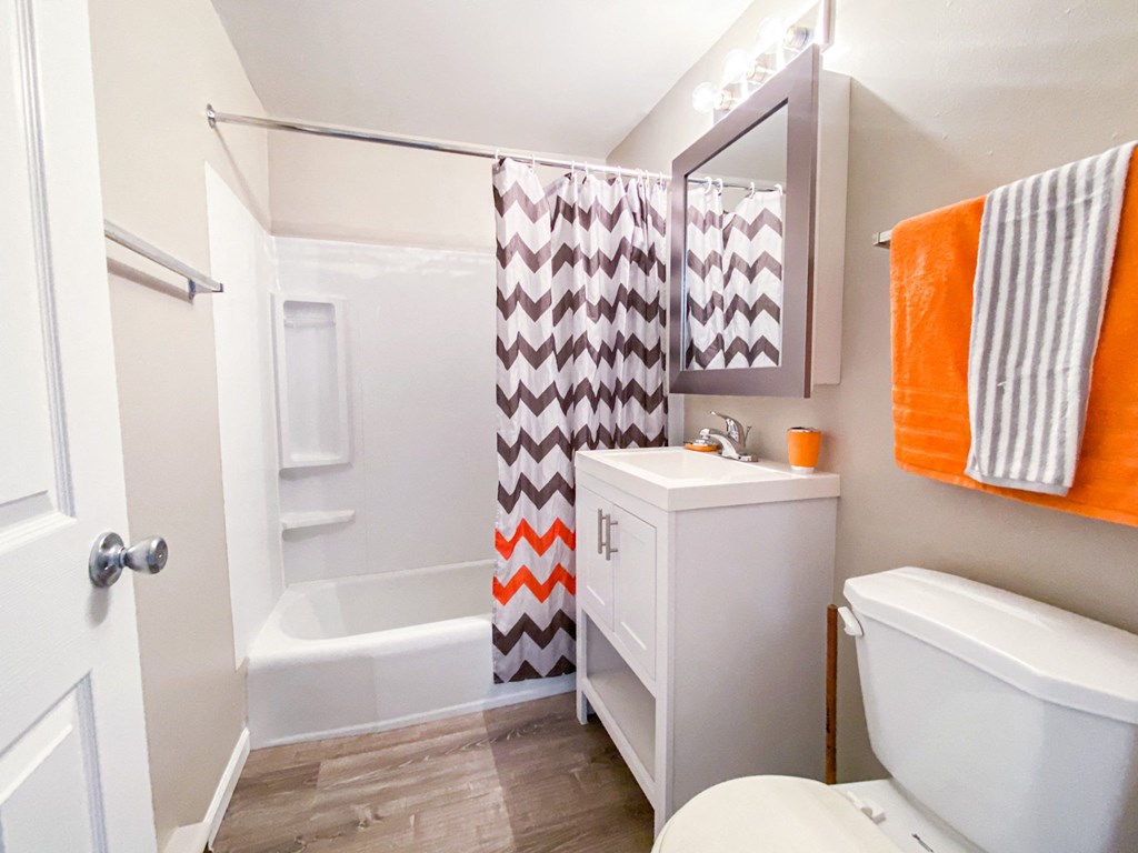 a bathroom with a toilet and a shower and a sink