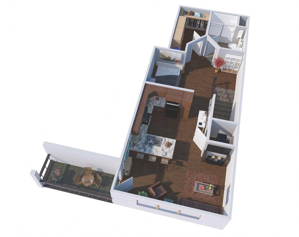 a floor plan of a house with a bedroom and a living room