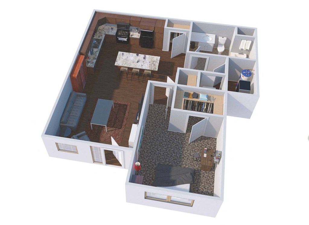 a floor plan of a house with a living room and a dining room