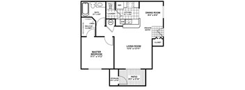 A black and white image of a floor plan for a house.