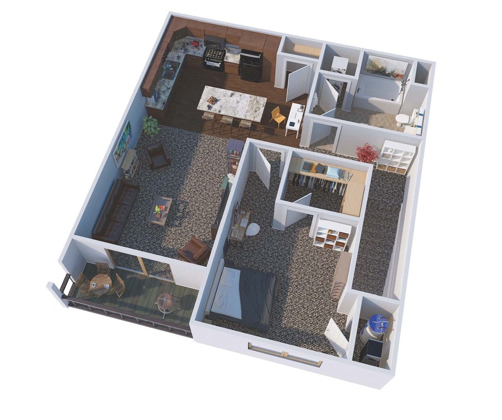 a floor plan of a house with a bedroom and a living room