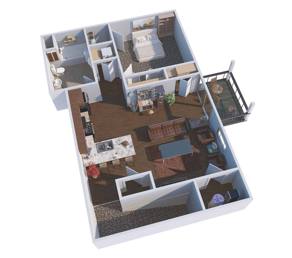 a floor plan of a house with a bedroom and a living room