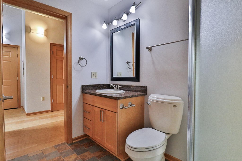 a bathroom with a toilet and a sink and a mirror