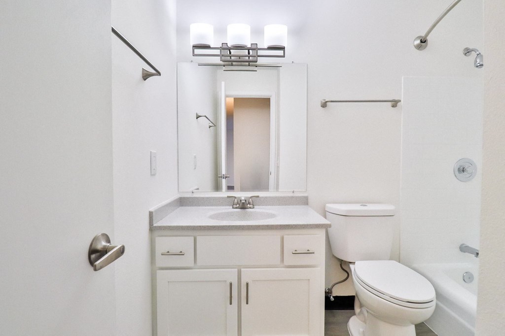 a bathroom with a sink toilet and a mirror