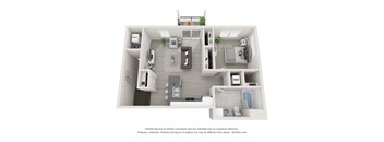 a stylized floor plan of a 1 bedroom192 sqft