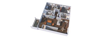 a floor plan of a house with a balcony