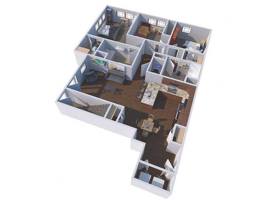 a floor plan of a house with a wooden floor