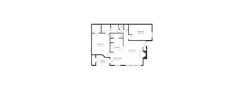 A black and white image of a floor plan for a house.