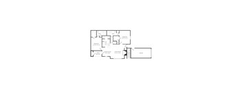 A black and white image of a house floor plan.