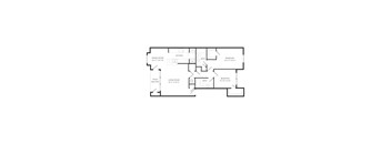 A floor plan of a house with a kitchen, living room, dining room, and three bedrooms.