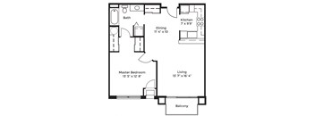 1 Bed 1 Bath (A1)
