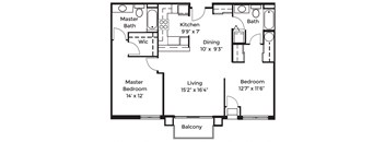 2 Bed 2 Bath (B6)