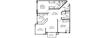 2 Bed 2 Bath w/ Den (B13)