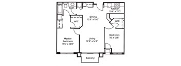 2 Bed 1 Bath (B1)