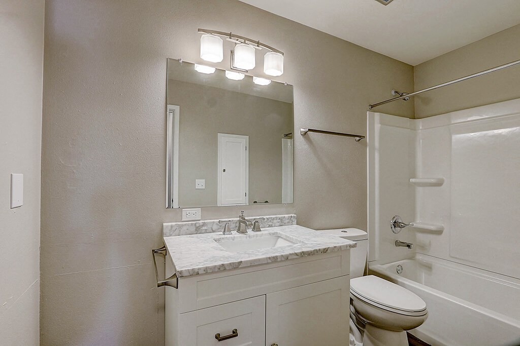 a bathroom with a sink toilet and a mirror