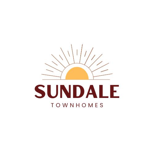 The image is a logo for Sundale Townhomes.