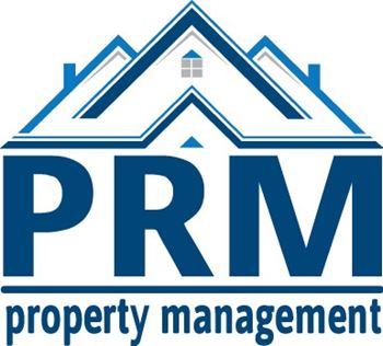 A logo for property management with a house shape and the letters PRM.