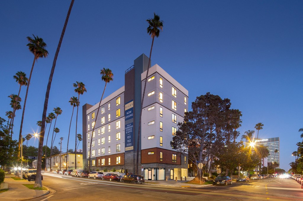 Exterior Twilight at Miles at Harvard, Los Angeles, CA, 90020