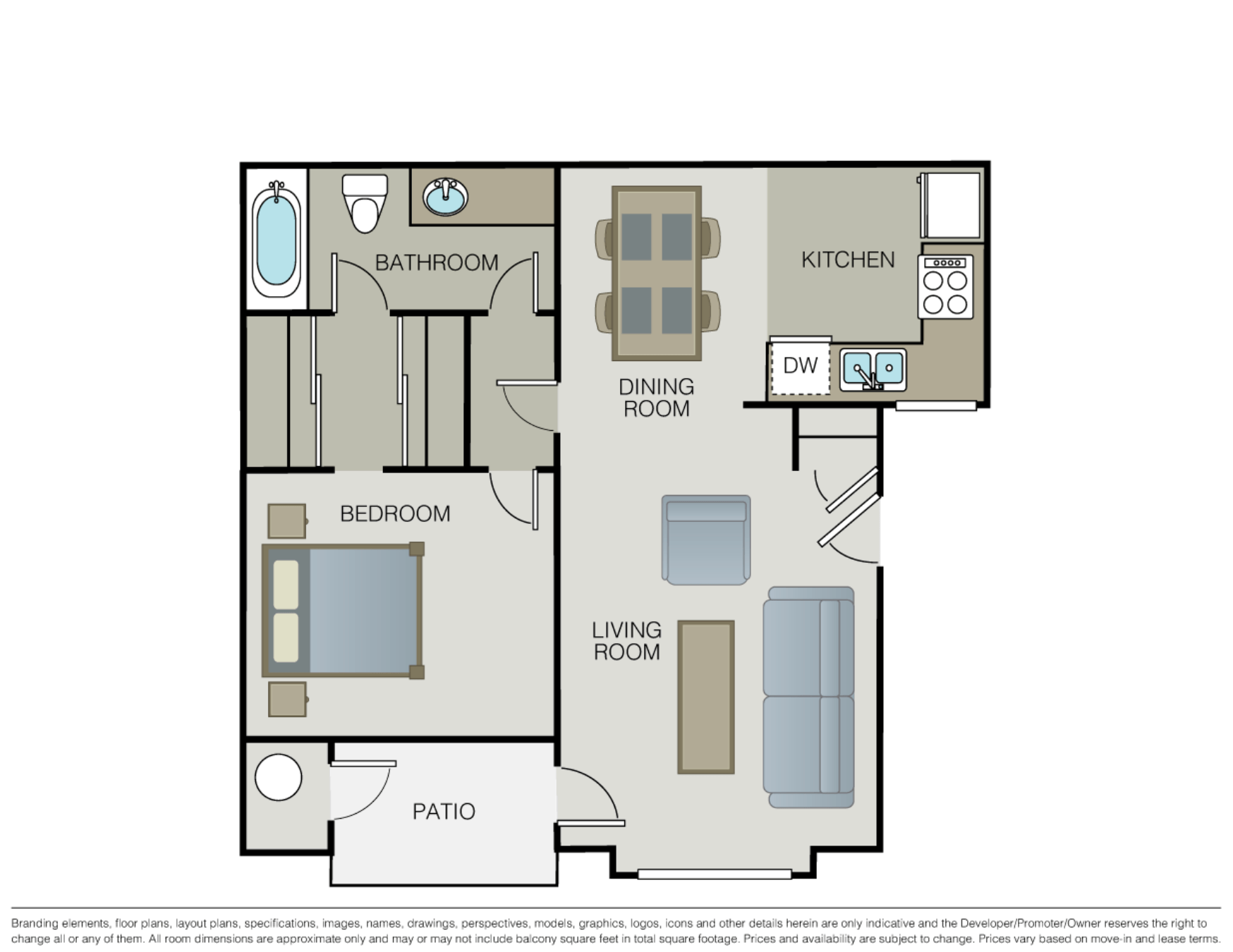 1 Bedroom 1 Bath B at Azul Apartments, Hemet, 92545