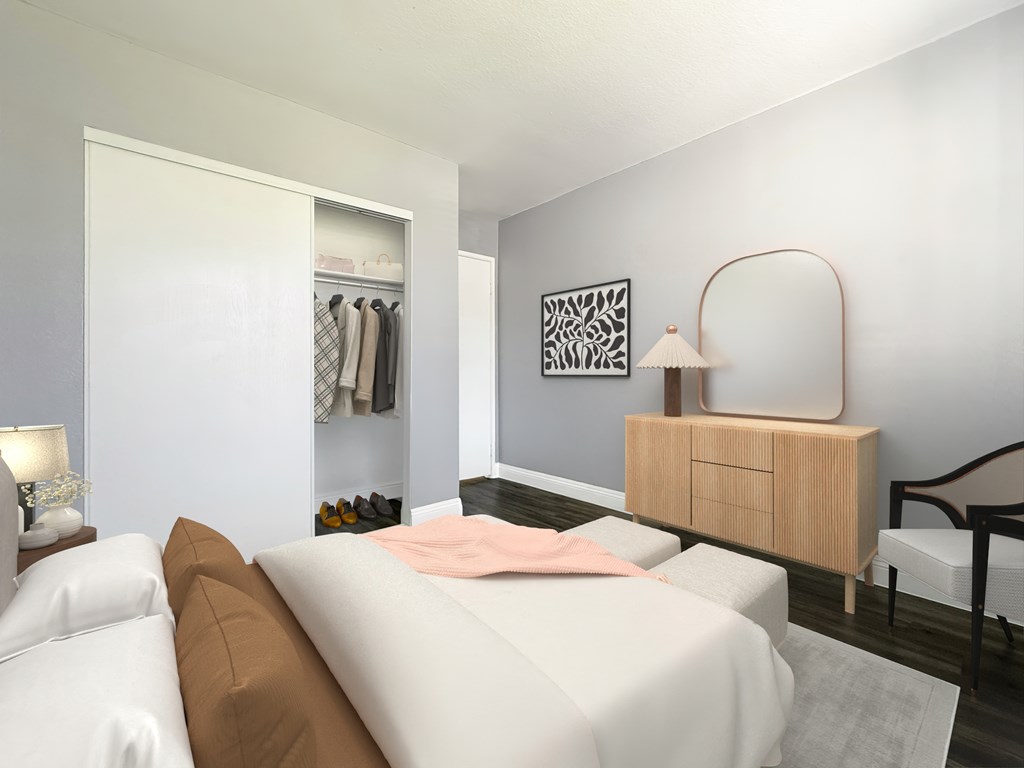 Bedroom With Closet at Broadview Apartments, California